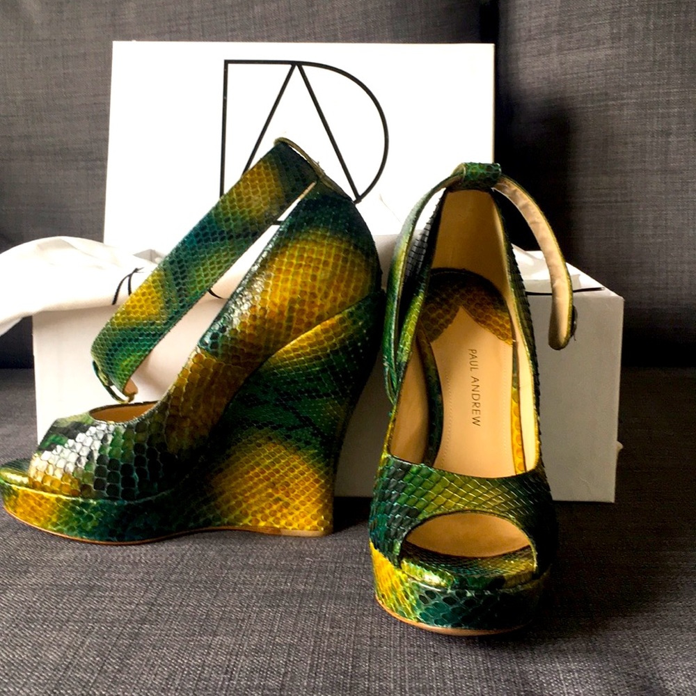 NEVER WORN! Paul Andrew NWT Python Wedges